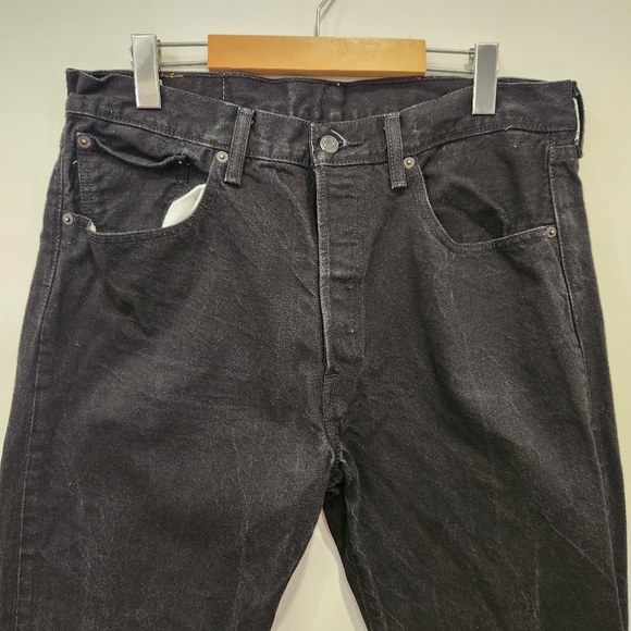 Levis 501 XX CT Jeans Mens 34x30 Button Fly Retro Black Denim Custom Tapered VTG - Picture 3 of 12